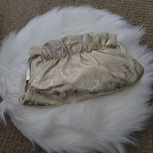 Charming Charlie Gold Clutch & Crossbody Purse